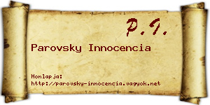 Parovsky Innocencia névjegykártya